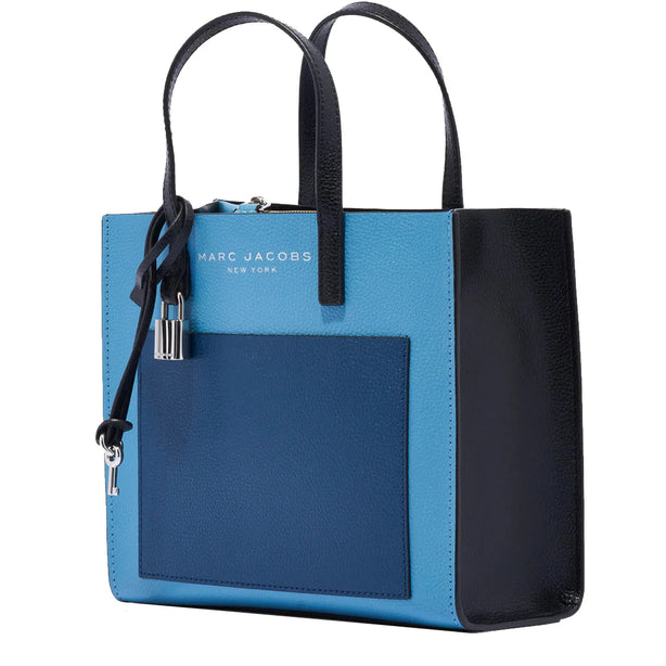 Marc Jacobs Mini Grind Colorblock Leather Tote Bag in Blue Heaven Multi M0016132