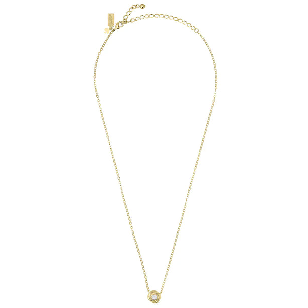Kate Spade Infinity & Beyond Knot Mini Pendant Necklace in Clear/ Gold o0ru2833