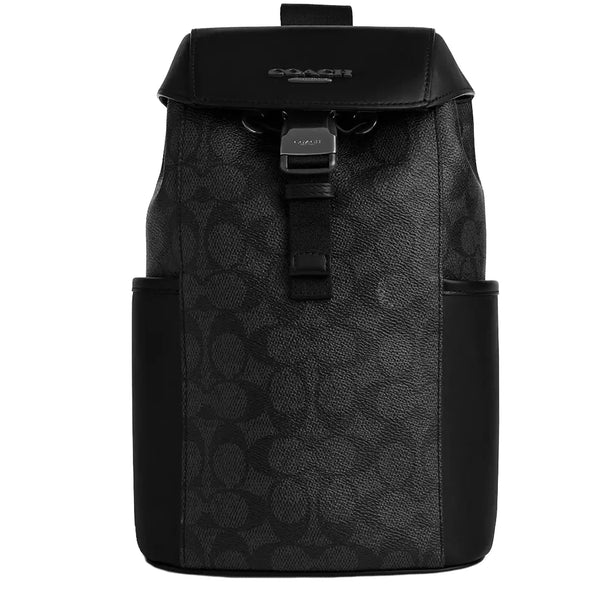 Coach Racer Pack Bag In Signature in Charcoal/ Black CT712