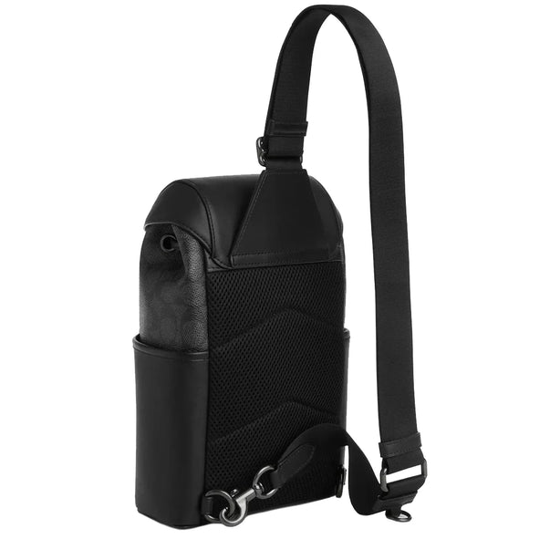 Coach Racer Pack Bag In Signature in Charcoal/ Black CT712