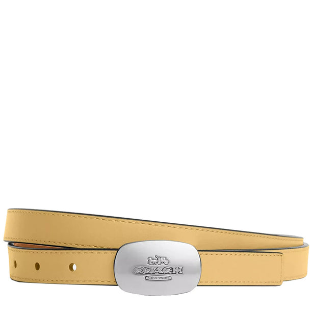 Coach Signature Buckle Cut To Size Reversible Eliza Belt, 18 Mm, in Hay/ Light Saddle CP366