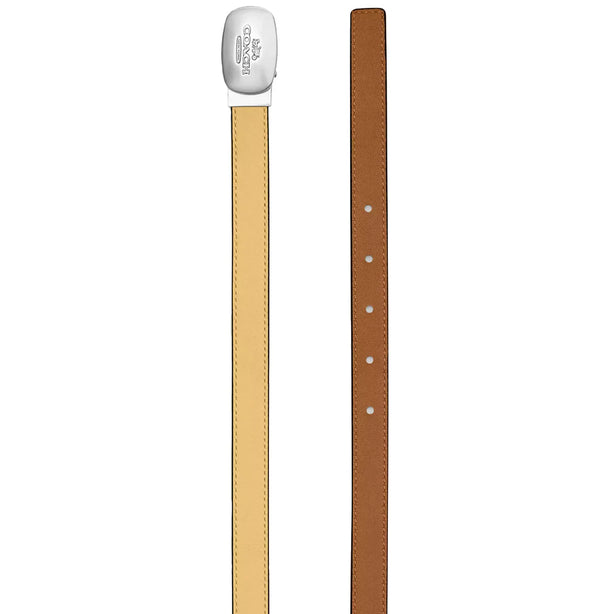 Coach Signature Buckle Cut To Size Reversible Eliza Belt, 18 Mm, in Hay/ Light Saddle CP366