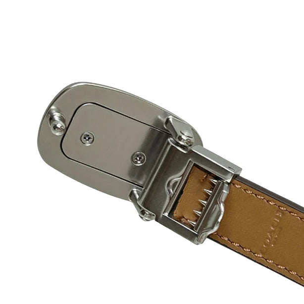 Coach Signature Buckle Cut To Size Reversible Eliza Belt, 18 Mm, in Hay/ Light Saddle CP366