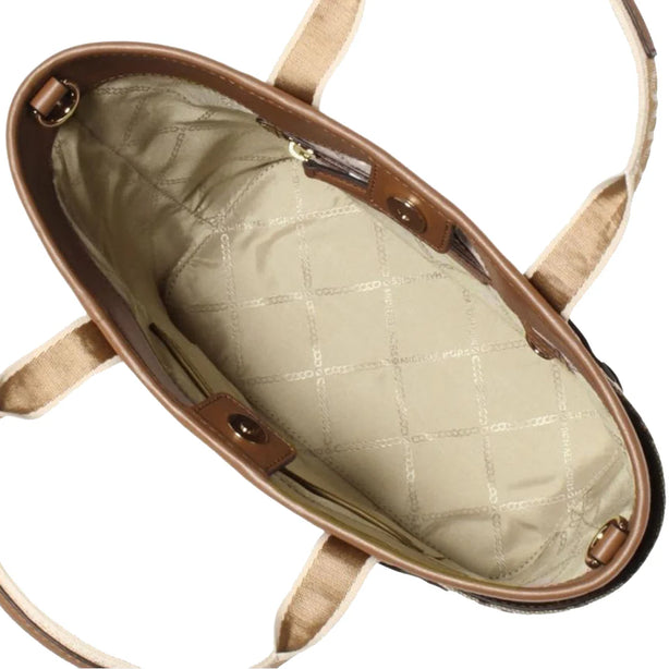 Michael Kors Maeve Logo Small Convertible Tote Bag in Beige/ Ebony 30S3S5VT1J