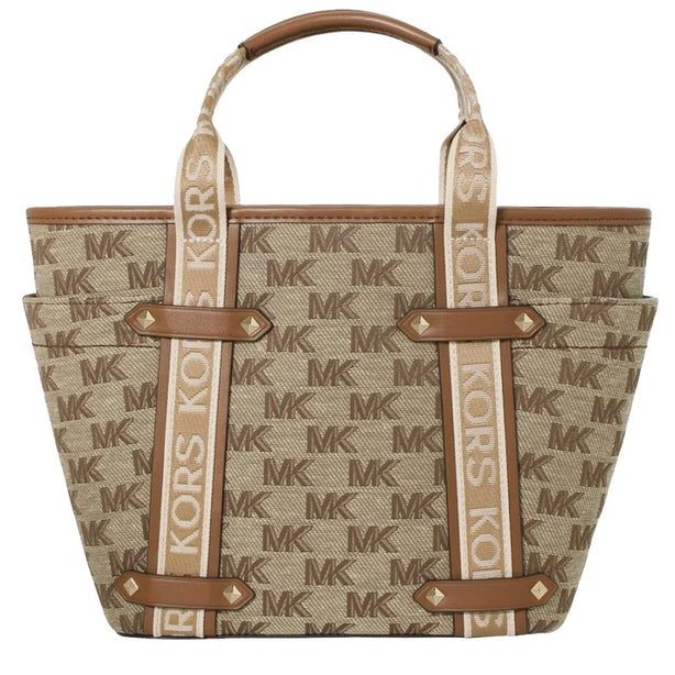 Michael Kors Maeve Logo Small Convertible Tote Bag in Beige/ Ebony 30S3S5VT1J