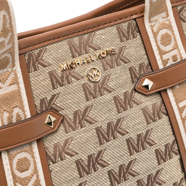 Michael Kors Maeve Logo Small Convertible Tote Bag in Beige/ Ebony 30S3S5VT1J