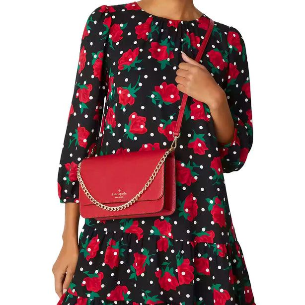 Kate Spade Madison Flap Convertible Crossbody Bag in Candied Cherry kc430