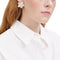 Coach Wildflower Resin Stud Earrings in Rose Gold/ Chalk CL135