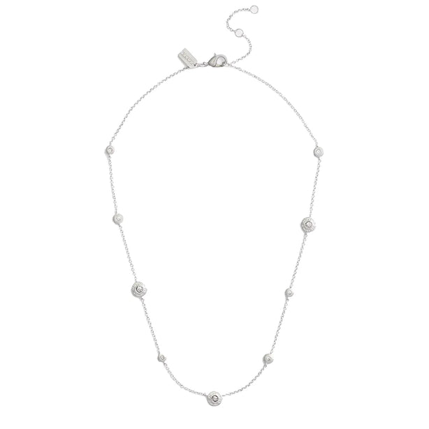 Coach Open Circle Station Necklace in Silver CV253