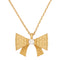 Kate Spade Wrapped In A Bow Mini Pendant Necklace in Clear/ Gold KJ974