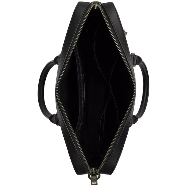 Coach Ethan Slim Brief Bag In Signature Canvas  in Charcoal/ Black CV917