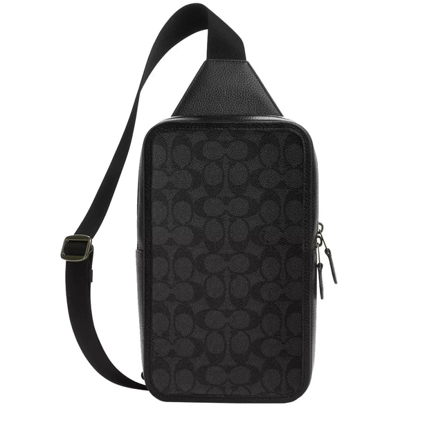 Coach Sullivan Pack Bag In Signature Canvas in Charcoal/ Black CZ397