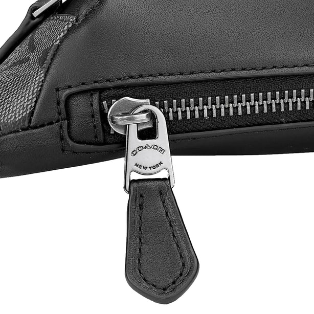 Coach Warren Mini Belt Bag In Signature Canvas in Charcoal/ Black CW369