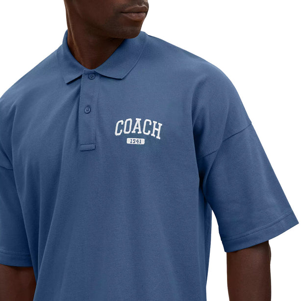 Coach Relaxed Polo T-Shirt in Navy CO815 (M)