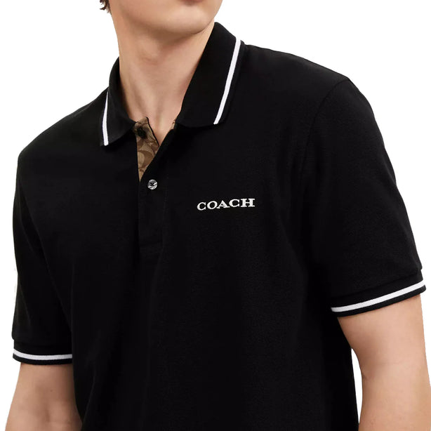 Coach Signature Polo T-Shirt in Black CO817 (XS)