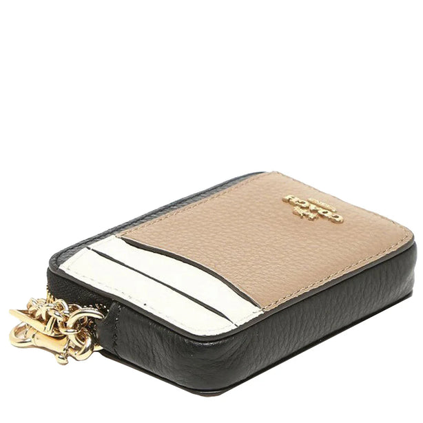 Coach Zip Card Case In Colorblock in Chalk Multi C1886