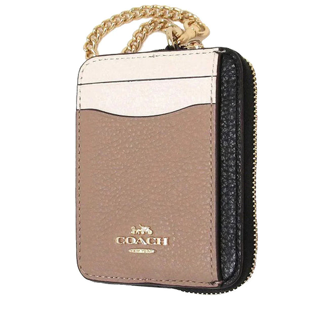 Coach Zip Card Case In Colorblock in Chalk Multi C1886