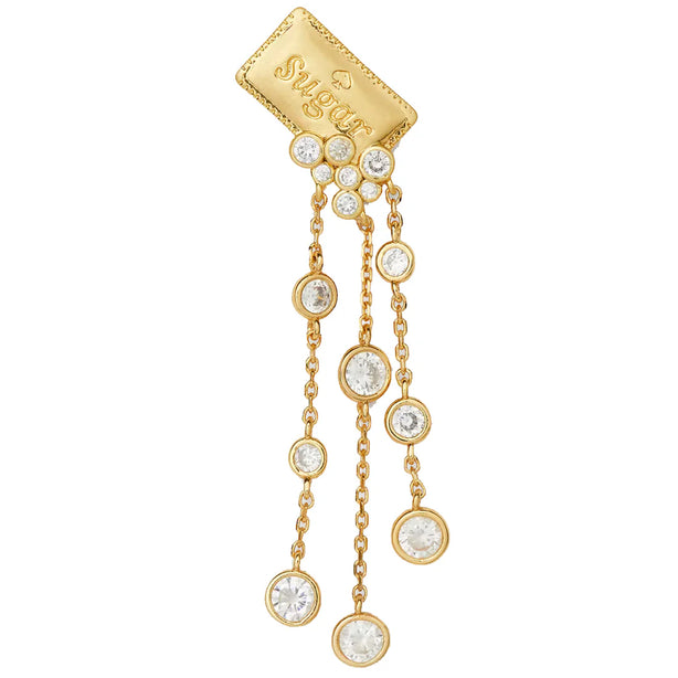 Kate Spade Coffee Break Sugar Statement Earrings in Clear/ Gold kg165