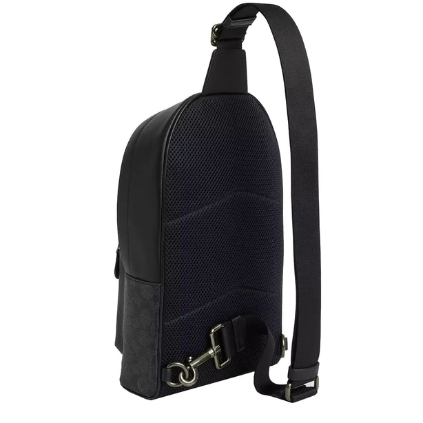 Coach West Pack Bag In Signature Canvas in Charcoal/ Black CV924