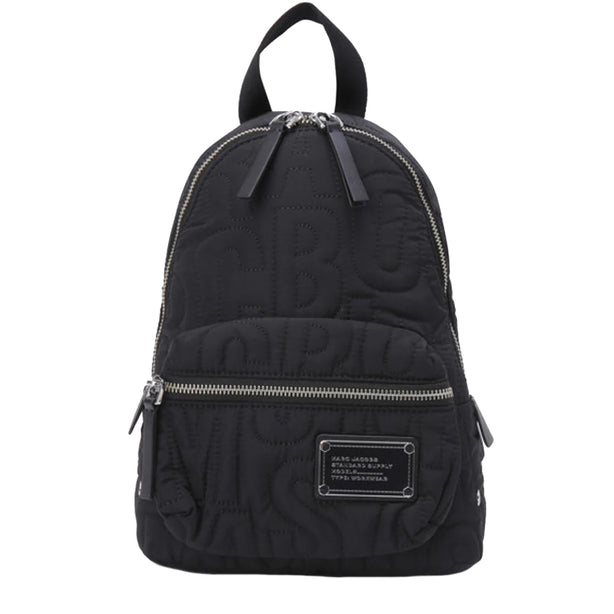 Marc Jacobs Nylon Jumbled Logo Workwear Small Backpack Bag in Black 4S4HBP002H02