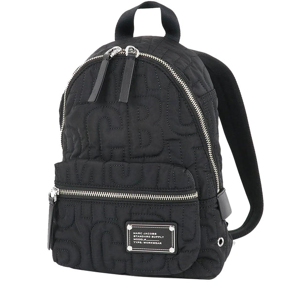 Marc Jacobs Nylon Jumbled Logo Workwear Small Backpack Bag in Black 4S4HBP002H02