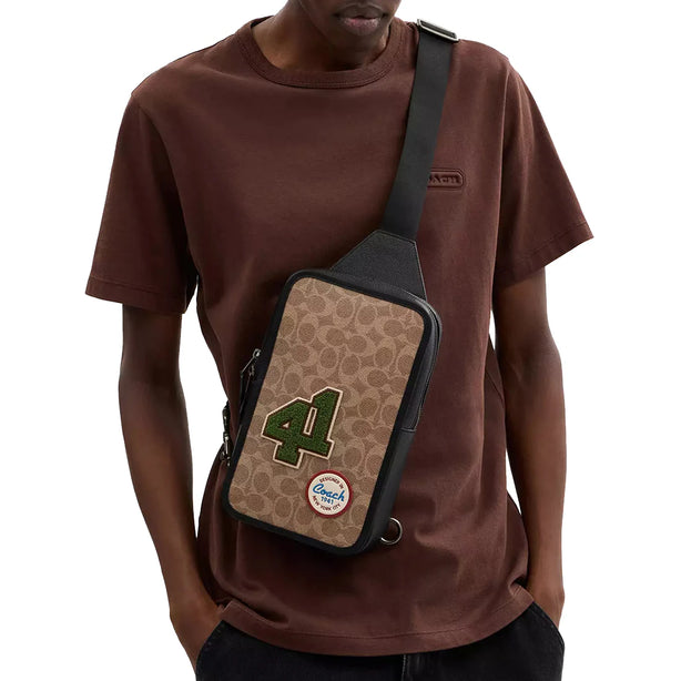 Coach Sullivan Pack Bag In Signature Canvas With Patches in Tan Multi CY819