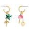 Coach X Observed By Us Mismatch Star And Mushroom Huggie Earrings in Gold/ Multi CV260