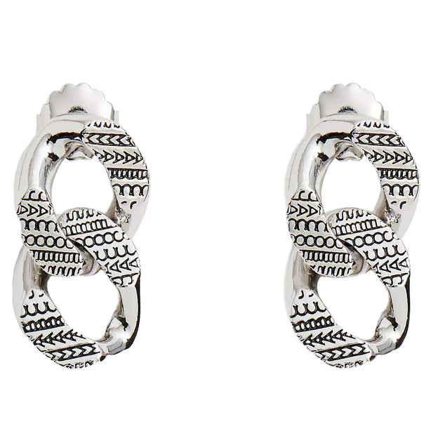 Marc Jacobs The Monogram Chain Link Earrings in Light Antique Silver 2F3JER001J28