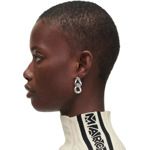 Marc Jacobs The Monogram Chain Link Earrings in Light Antique Silver 2F3JER001J28