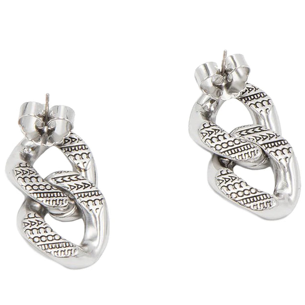 Marc Jacobs The Monogram Chain Link Earrings in Light Antique Silver 2F3JER001J28