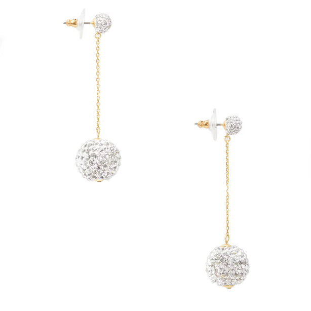 Kate Spade Razzle Dazzle Linear Earrings in Clear/ Worn Gold o0ru2975