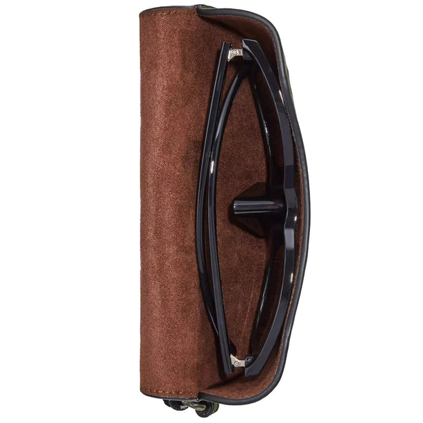 Coach Sunglass Case In Signature Leather in Dark Shamrock C9989