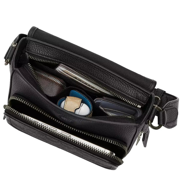 Coach Sullivan Flap Crossbody Bag In Signature Canvas in Charcoal/ Black CZ396