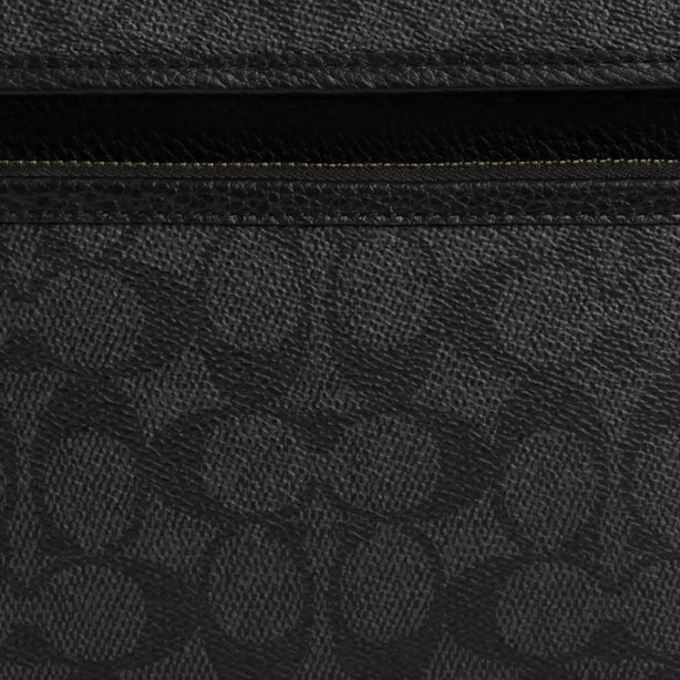 Coach Sullivan Flap Crossbody Bag In Signature Canvas in Charcoal/ Black CZ396
