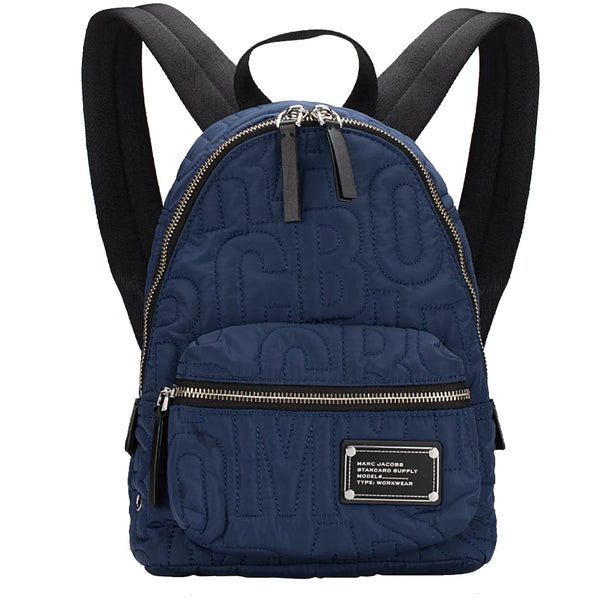 Marc Jacobs Nylon Jumbled Logo Workwear Small Backpack Bag in Azure Blue 4S4HBP002H02