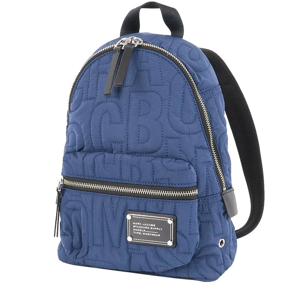Marc Jacobs Nylon Jumbled Logo Workwear Small Backpack Bag in Azure Blue 4S4HBP002H02