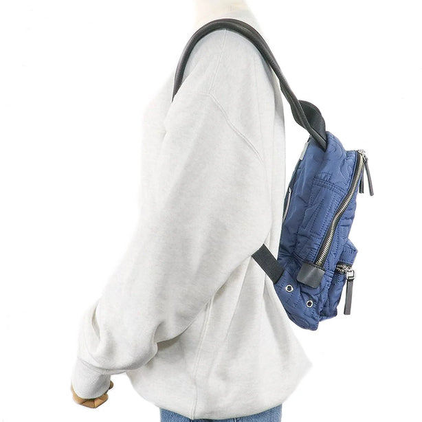 Marc Jacobs Nylon Jumbled Logo Workwear Small Backpack Bag in Azure Blue 4S4HBP002H02