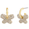 Coach Pavé Butterfly Huggie Earrings in Gold/ Silver CT089
