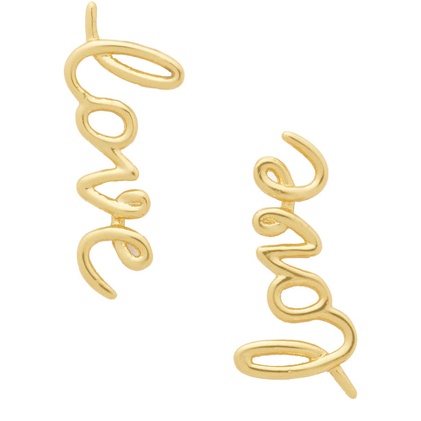 Kate Spade Say Yes Love Earrings in Gold KI173