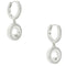 Kate Spade Spot The Spade Pave Huggies Earrings in Clear/ Silver k9175
