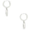 Kate Spade Spot The Spade Pave Huggies Earrings in Clear/ Silver k9175