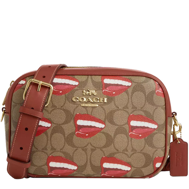 Coach X Tom Wesselmann Jamie Camera Bag In Signature Canvas in Khaki/ Terracotta Multi CQ034