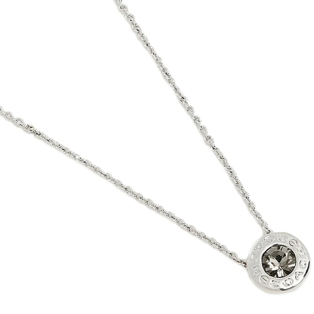 Coach Open Circle Stone Necklace in Silver F54514