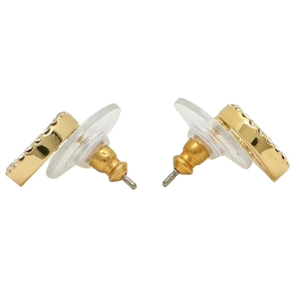 Kate Spade Spot The Spade Pave Halo Spade Studs Earrings in Clear/ Gold o0ru2605