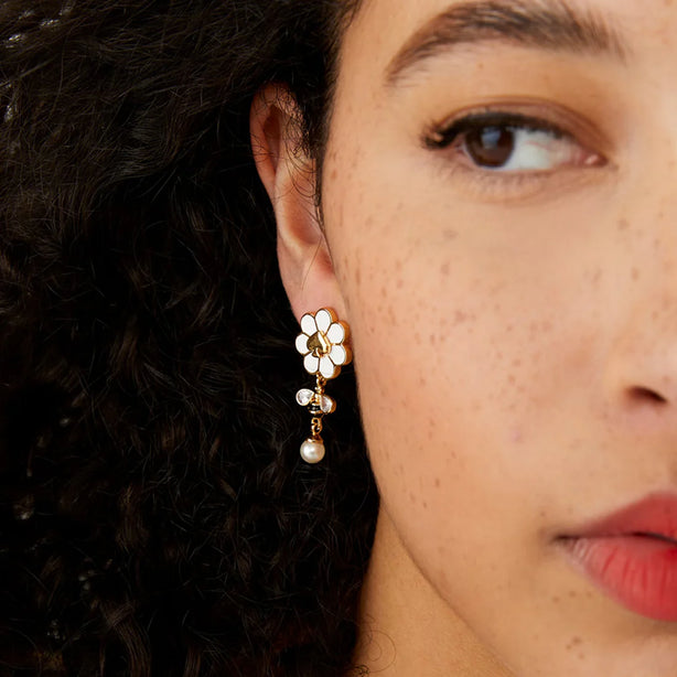Kate Spade Day Tripper Drop Earrings in White KH279