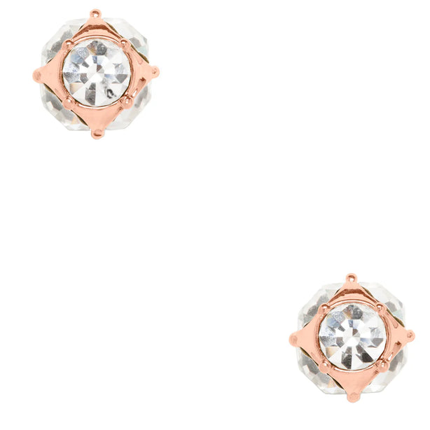 Kate Spade Lady Marmalade Studs Earrings in Clear/ Rose Gold o0ru1147