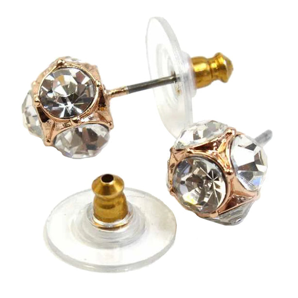 Kate Spade Lady Marmalade Studs Earrings in Clear/ Rose Gold o0ru1147