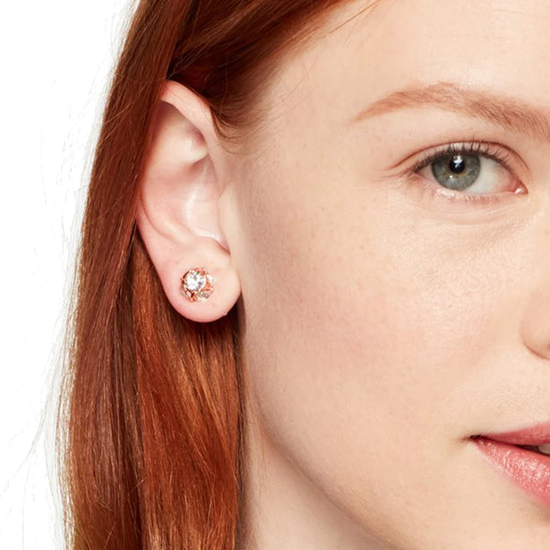 Kate Spade Lady Marmalade Studs Earrings in Clear/ Rose Gold o0ru1147