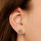 Kate Spade Spot The Spade Pave Halo Spade Studs Earrings in Clear/ Rose Gold o0ru2605