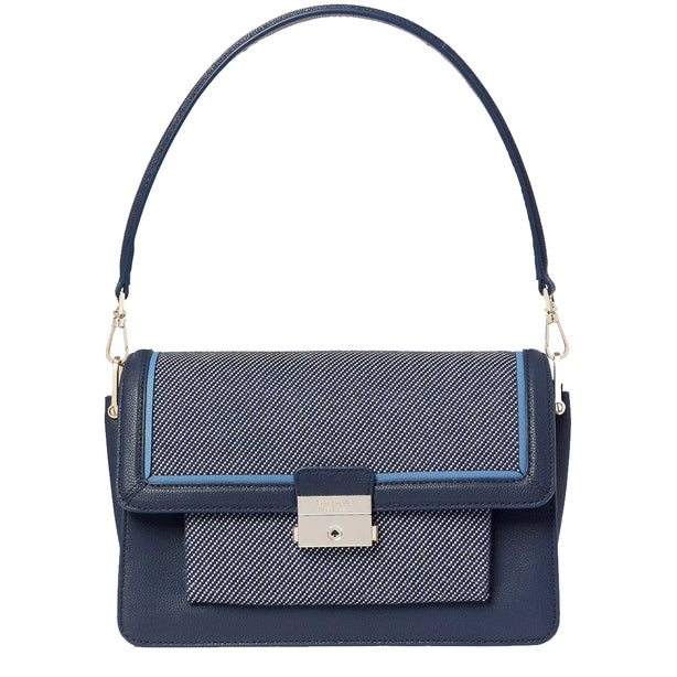 Kate Spade Voyage Chambray Twill Medium Shoulder Bag in Blue Multicolor k9035